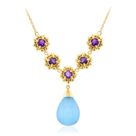 Collier en argent et Calcédoine d'eau