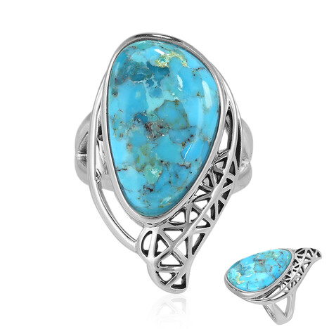 Anillo en plata con Turquesa azul del Mohave Kingman (Art of Nature)