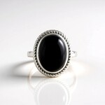 Anello in argento con Onice Nero