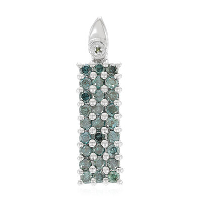Fancy Diamond Silver Pendant