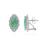 Zilveren oorbellen met Socoto smaragden
