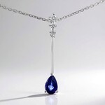Collana in oro con Zaffiro Ceylon Blu