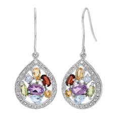 Edelstein-Silberohrringe