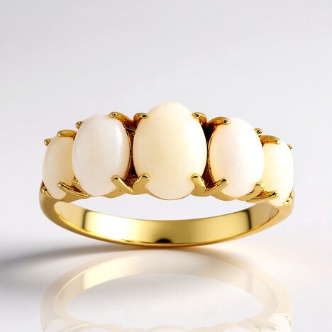 Anello in argento con Opale Bianco
