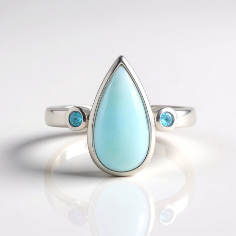 Anello in argento con Larimar (KM by Juwelo)