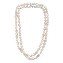 Pinkfarbene Süßwasserzuchtperlen-Silberhalskette (TPC)