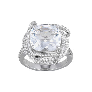 Zilveren ring met een witte topaas (Adela Silber)