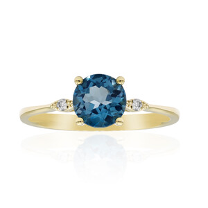 Londonblauer Topas-Goldring