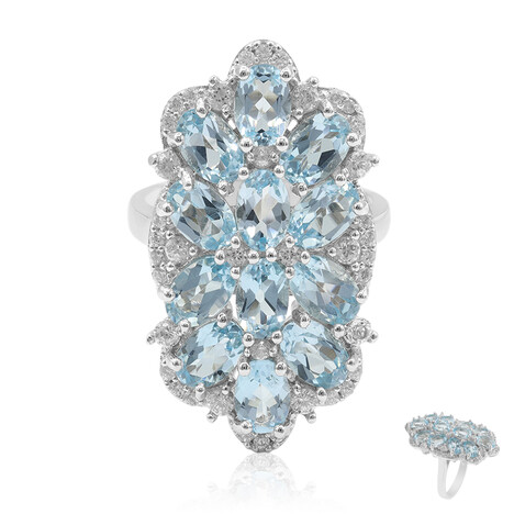 Bague en argent et Topaze bleu ciel