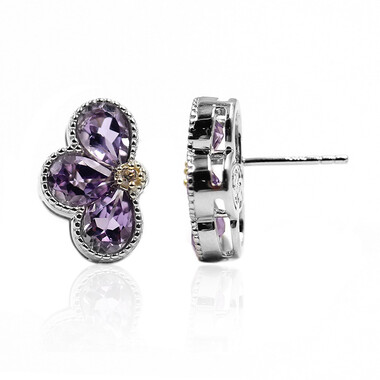 Orecchini in argento con Ametista Rose de France (Dallas Prince Designs)
