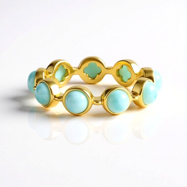 Zilveren ring met larimaren