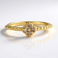Anello in argento con Diamante Champagne I2