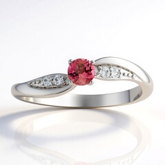 Anello in argento con Tormalina Rosa Nigeriana