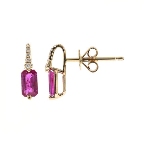 10K AAA Mozambique Ruby Gold Earrings