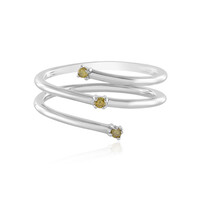Anello in argento con Diamante Giallo I3