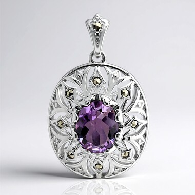 Colgante en plata con Amatista (Annette classic)