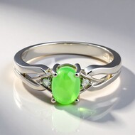 Anillo en plata con Crisoprasa