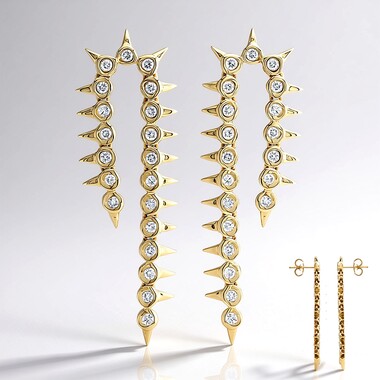 VS1 (G) Diamond Silver Earrings (Annette)