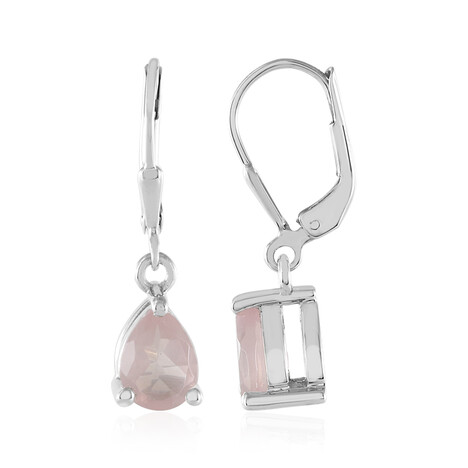 Boucles d'oreilles en argent et Quartz rose