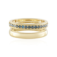 Bague en argent et Diamant bleu I2