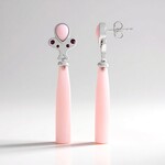 Orecchini in argento con Calcedonio Rosa (KM by Juwelo)