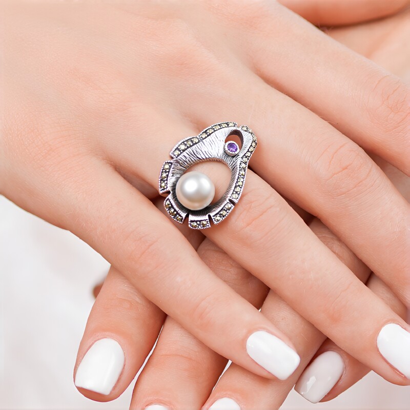 Anillo en plata con Perla Freshwater (Annette classic)