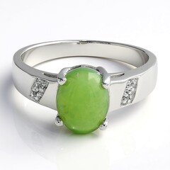 Anello in argento con Crisoprasio Imperiale