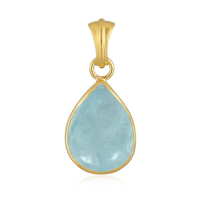 Brazilian Aquamarine Silver Pendant (Bali Barong)