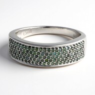 Bague en argent et Diamant fantaisie