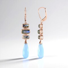 Orecchini in argento con Calcedonio Blu