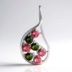 Ciondolo in argento con Tormalina Rosa Brasiliana