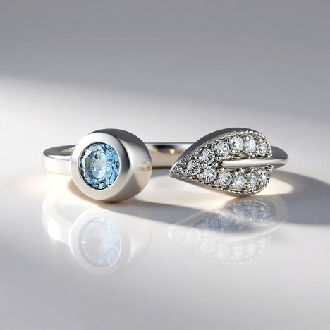Anello in argento con Acquamarina Brasiliana