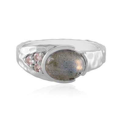 Pink Maniry Labradorite Silver Ring