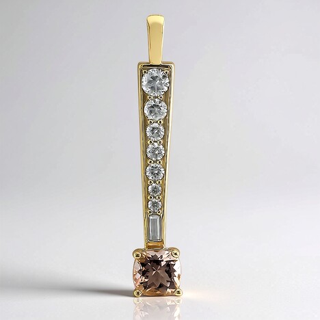 Ciondolo in oro con Morganite del Madagascar (Adela Gold)