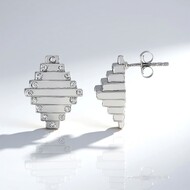 Boucles d'oreilles en argent et Zircon (MONOSONO COLLECTION)