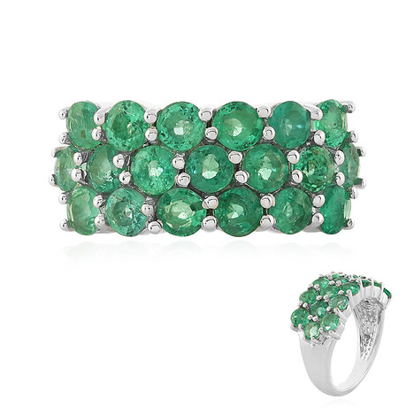 Anillo en plata con Esmeralda de Etiopía