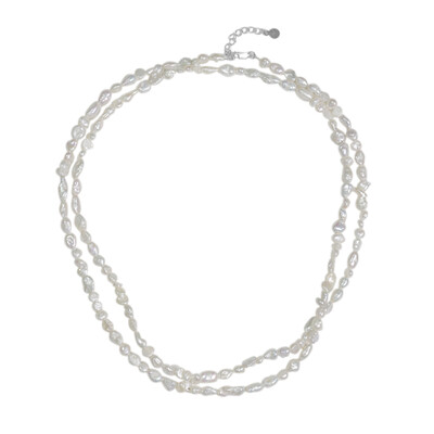 Collana in argento con Perla Keshi (TPC)