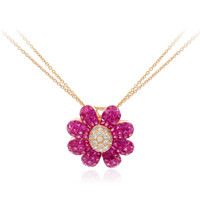 18K Burmese Ruby Gold Necklace (Nara Jewelry)