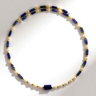 Collana rigida in acciaio con Lapislazzuli (Riya)