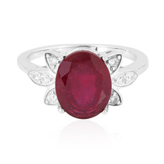 Bague en argent et Rubis de Madagascar