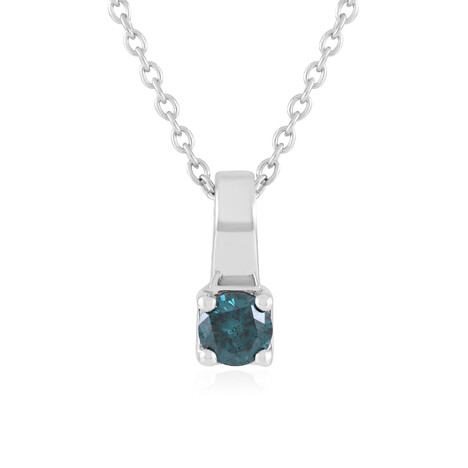 Collana in argento con Diamante Blu I2