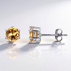 Orecchini in argento con Citrino