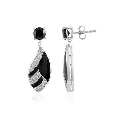 Orecchini in argento con Spinello Nero