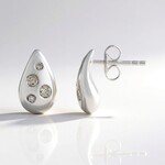 Orecchini in argento con Diamante Cioccolato I2