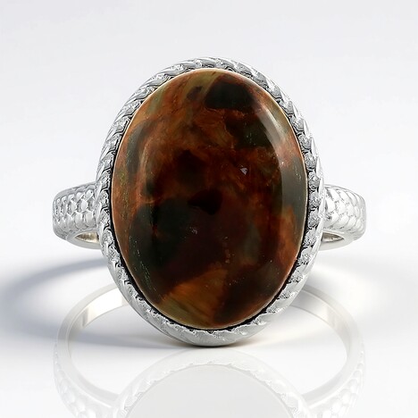 Anello in argento con Pietersite Dorata