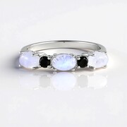 Rainbow Moonstone Silver Ring