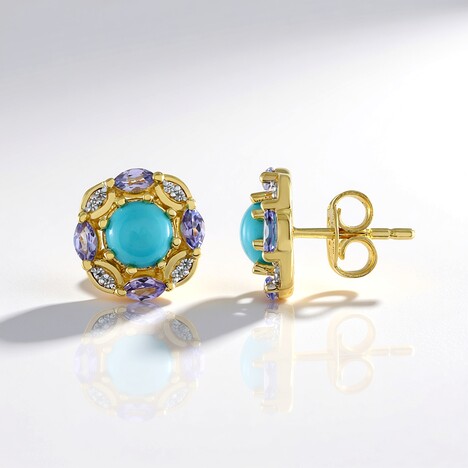 Boucles d'oreilles en argent et Turquoise Sleeping Beauty