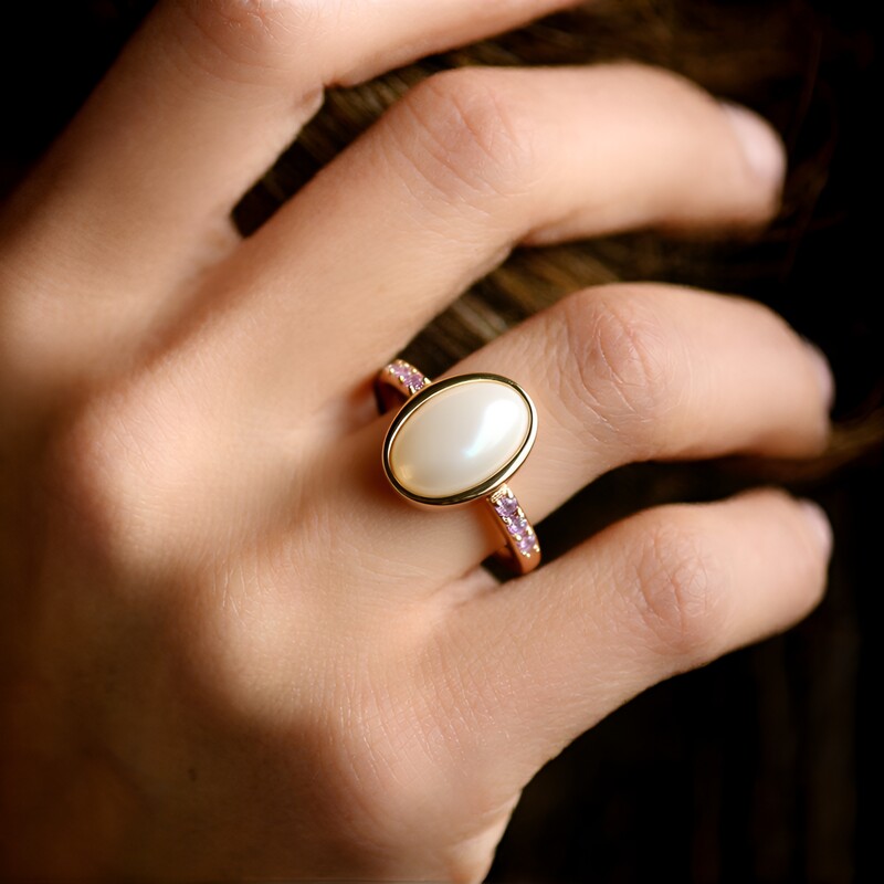 White Moonstone Silver Ring (KM by Juwelo)