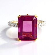 Anello in argento con Fluorite Rosa (Gems en Vogue)