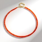 Collana in argento con Opale Arancione d'Etiopia